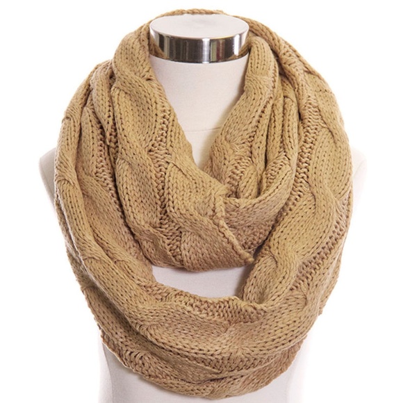 C.C 3pc Knit Warm Pom Beanie Gloves Scarves Set